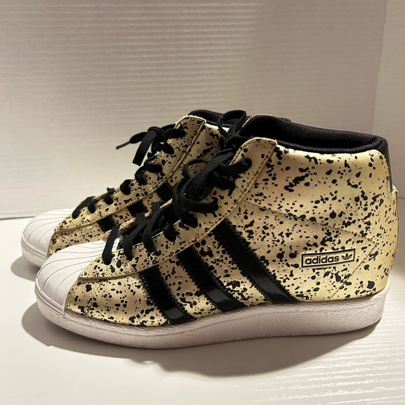 Adidas Women's Black and Cream Splatter Sneakers - Picture 1 of 5